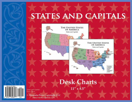 States & Capitals Desk Charts