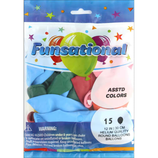 Pioneer Balloon Funsational Deco Balloon - 12" (15 assorted colors)