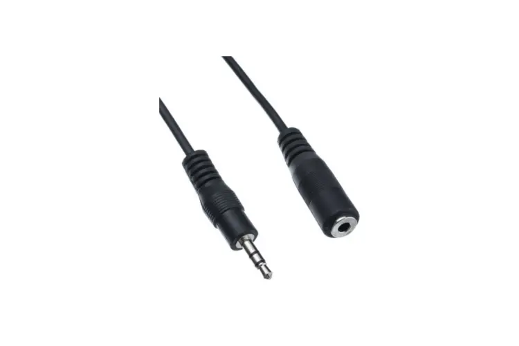 Audio Cable with 3.5mm Male/Female Connectors, 6ft