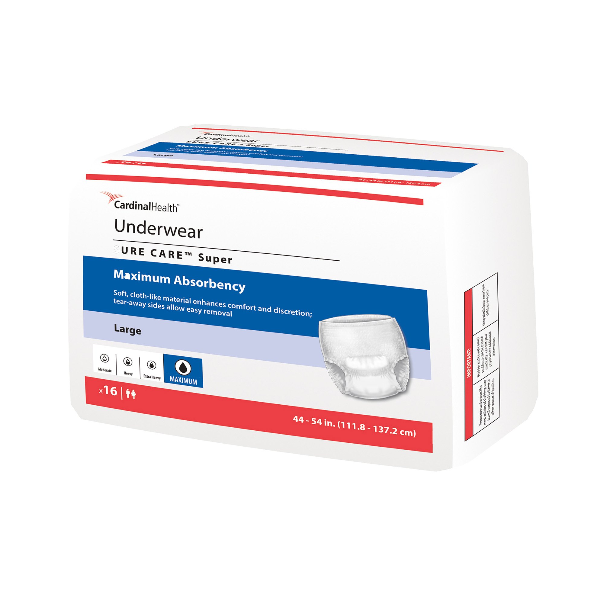 Sure Care Super Protective Incontinence Underwear Maximum Absorbency, Large MK 683380