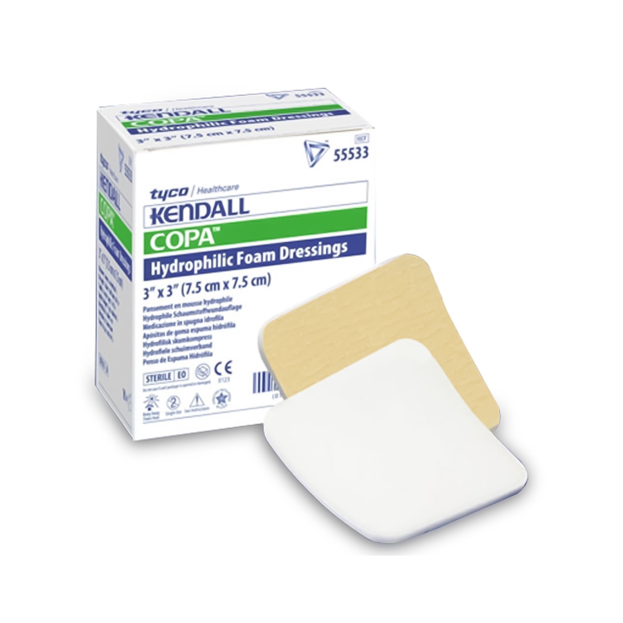 Kendall Adhesive without Border Foam Dressing, 3 x 3 Inch MK 548561