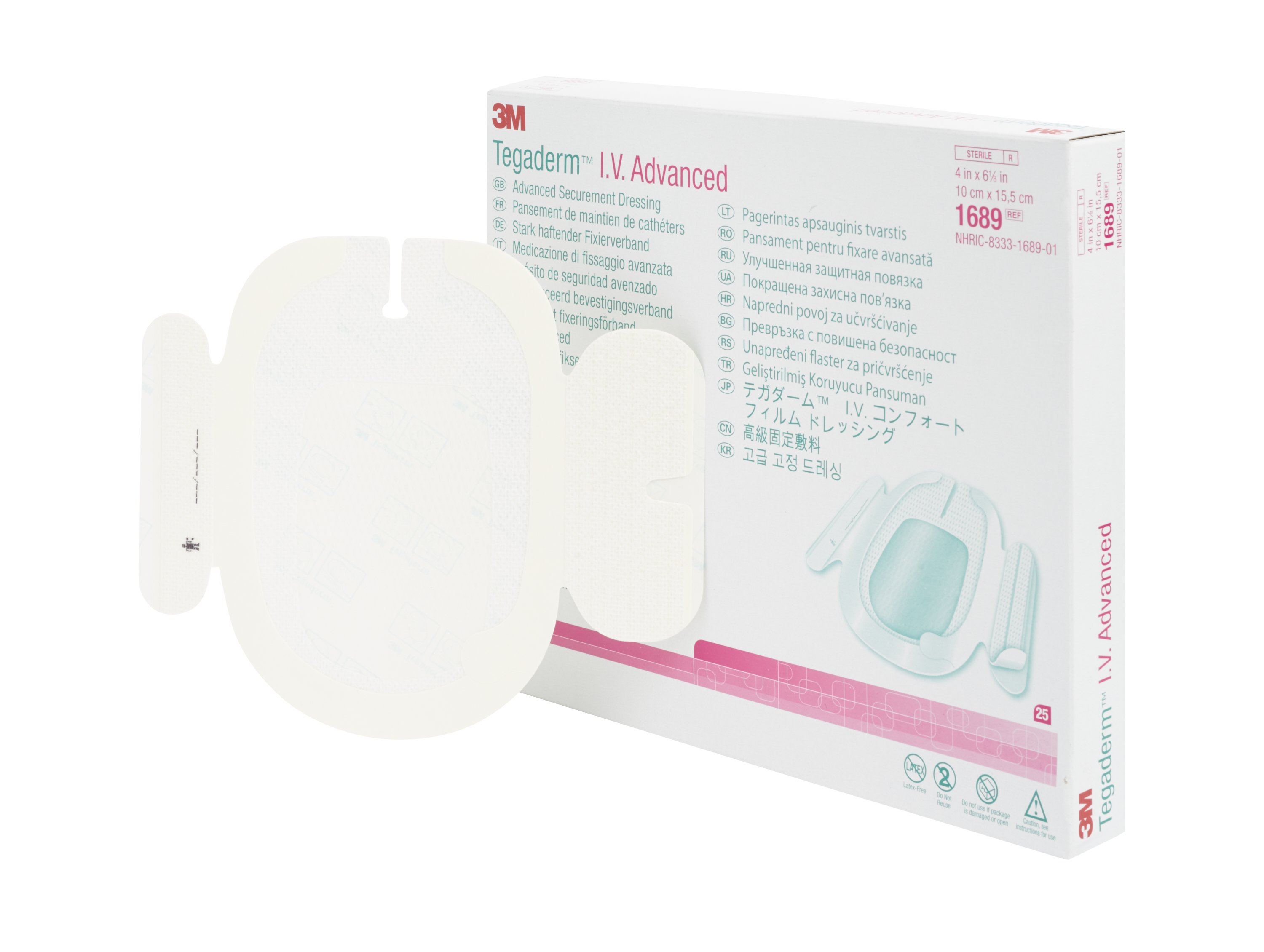 3M Tegaderm I.V. Advanced Securement Dressing, 4 x 6-1/8 Inch MK 835844