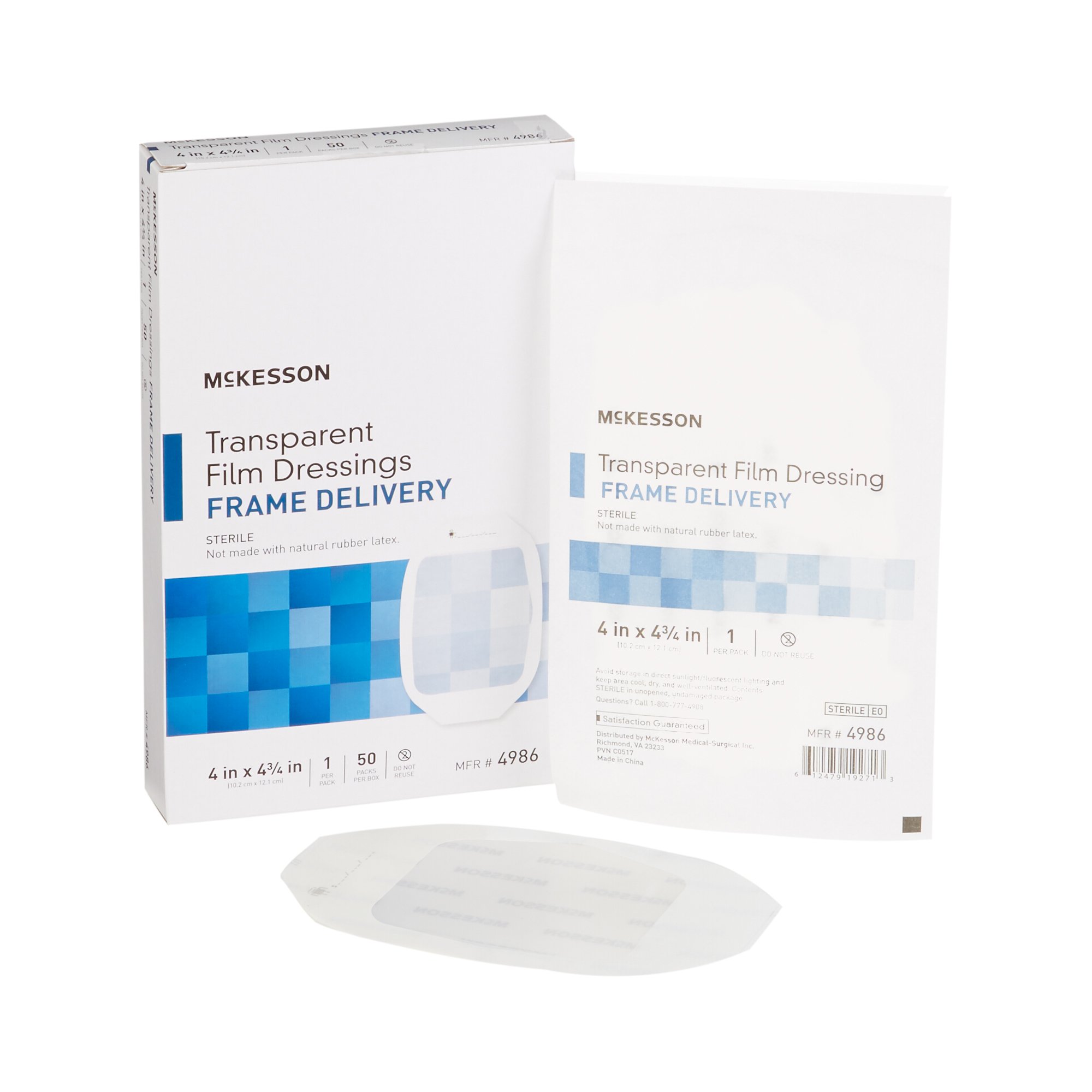 McKesson Octagonal Sterile Dressing with Frame-Style Delivery, 4 x 4-3/4 Inch MK 886409
