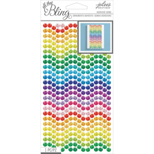 Radiant Rainbow Patterned Bling Stickers