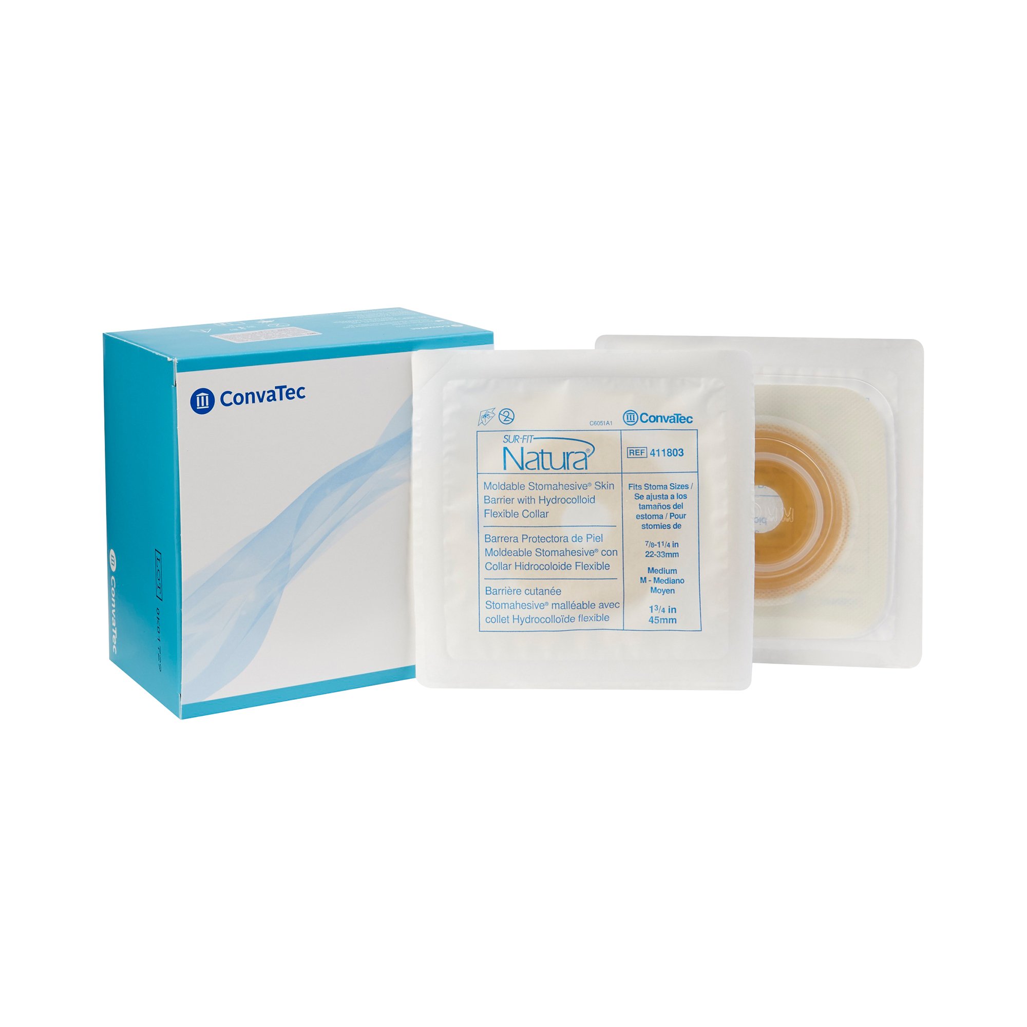 Sur-Fit Natura Stomahesive Ostomy Barrier With 7/8-1 Inch Stoma Opening MK 581640