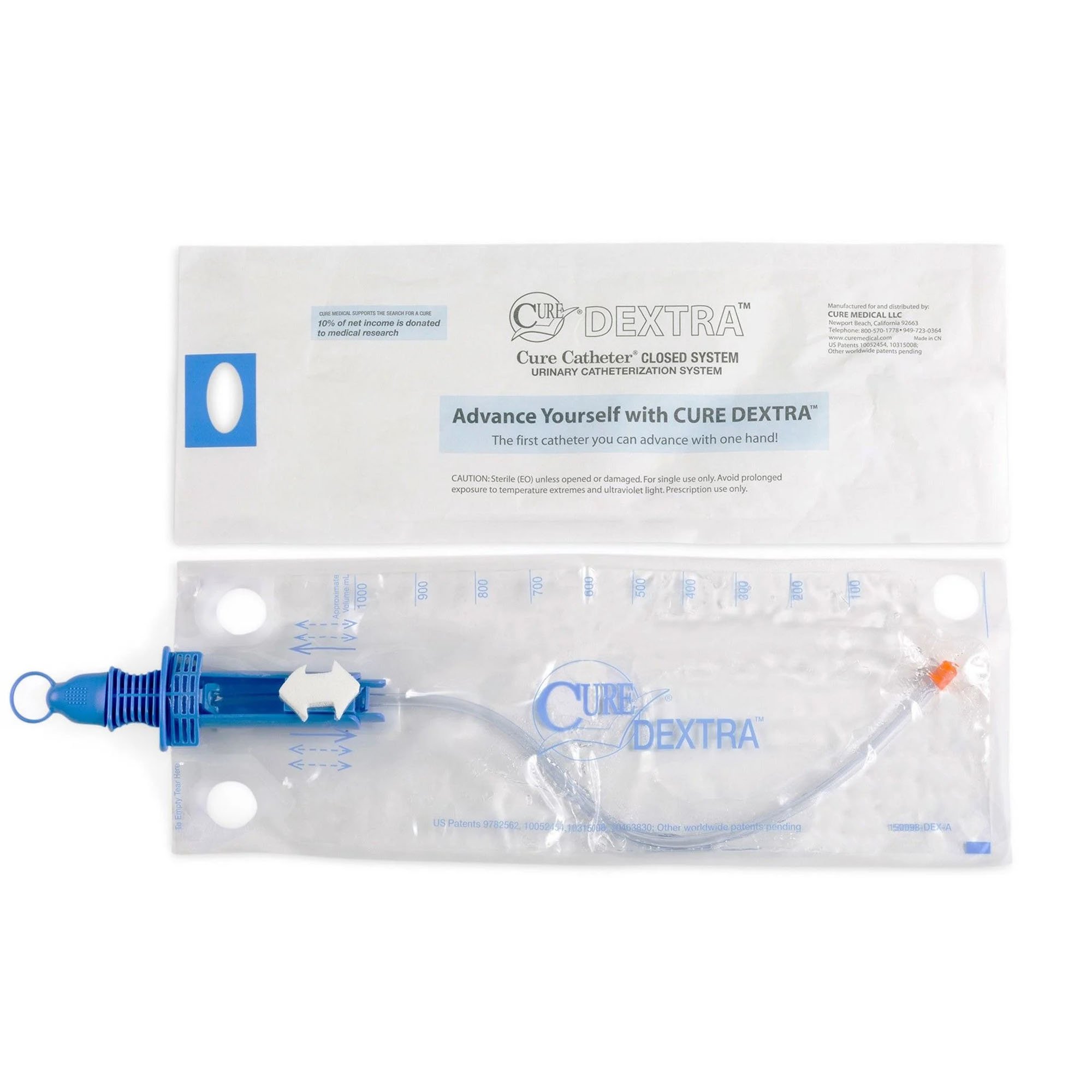 Intermittent Closed System Catheter Cure Dextra Closed System Unisex / Straight Tip 12 Fr. MK 1178543