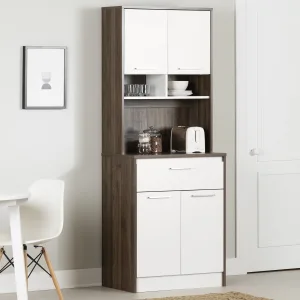 Pantry Cabinet with Microwave Hutch