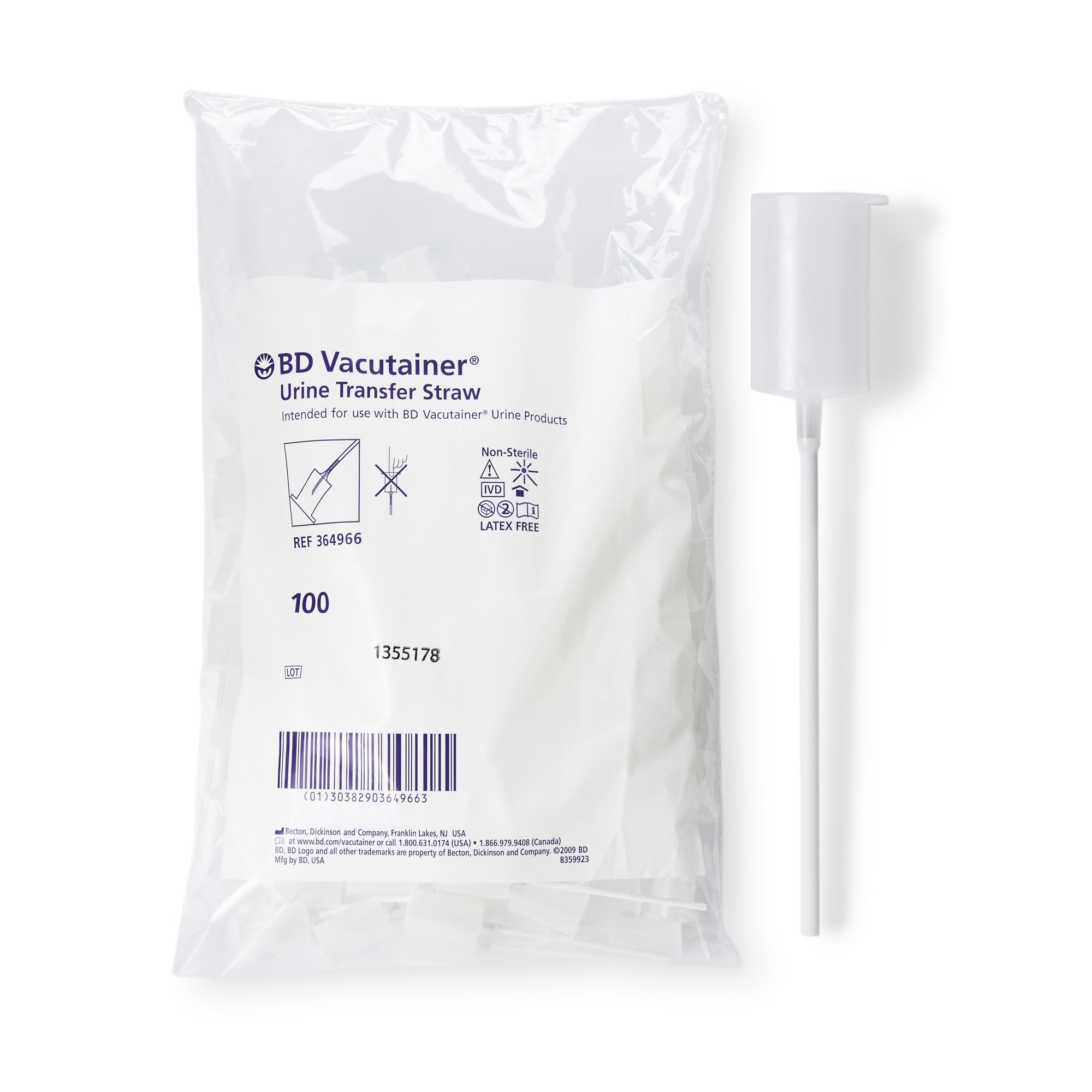 Urine Transfer Straw Vacutainer For BD Vacutainer Urine Collection System MK 332291