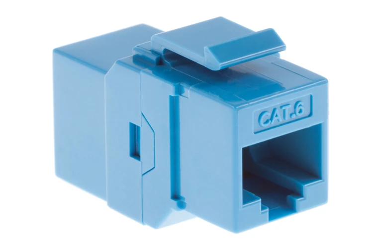 Cat6 RJ45 Inline Coupler Type Keystone Jack, Blue