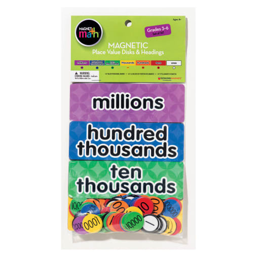 Magnetic Place Value Disks and Headings: Grades 3-6 (140 disks)
