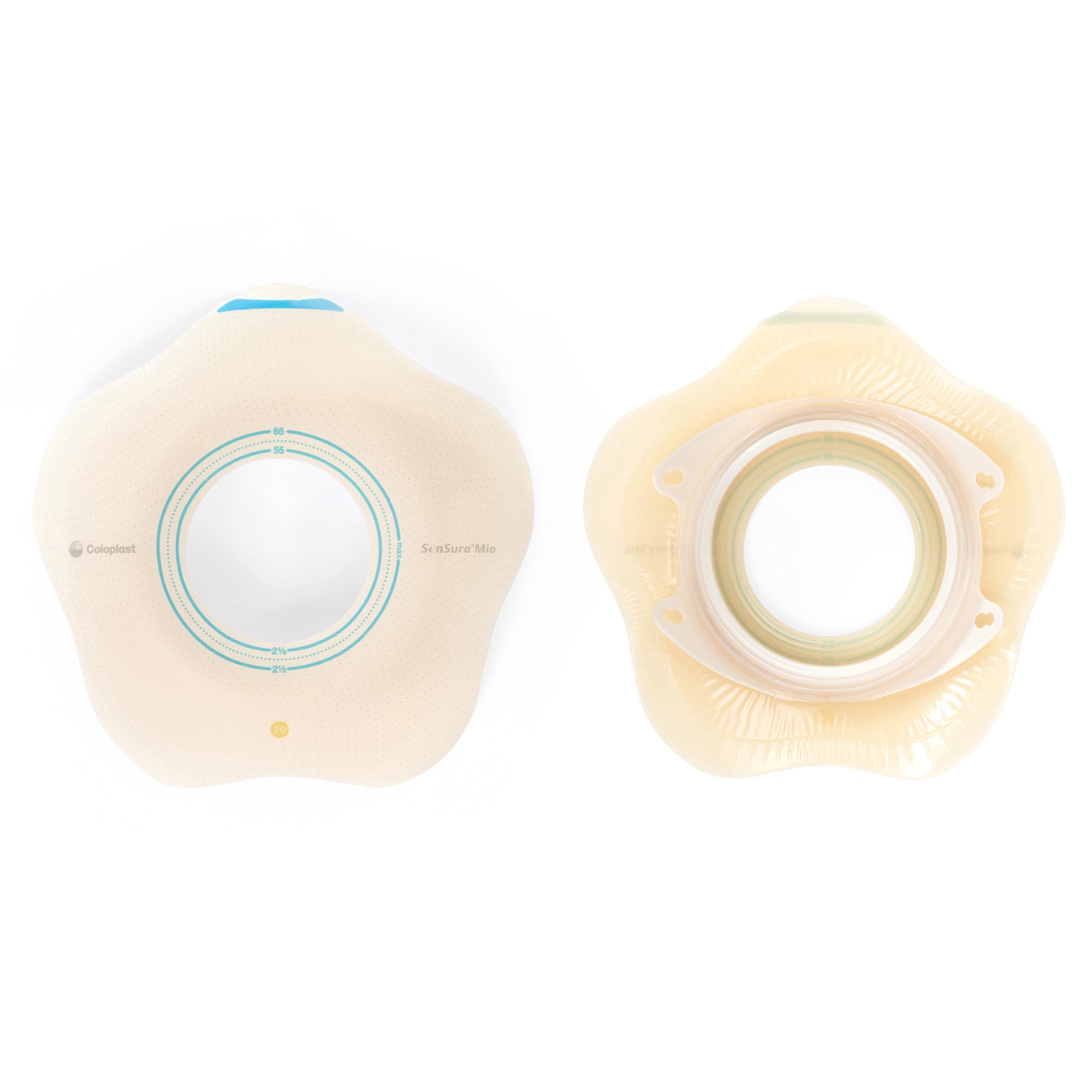 SenSura Mio Click Convex Flip Ostomy Barrier, 40 mm Stoma Openings, Blue Match MK 1124346