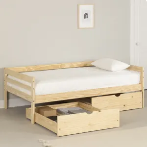 Solid Wood Daybed with Storage Drawers