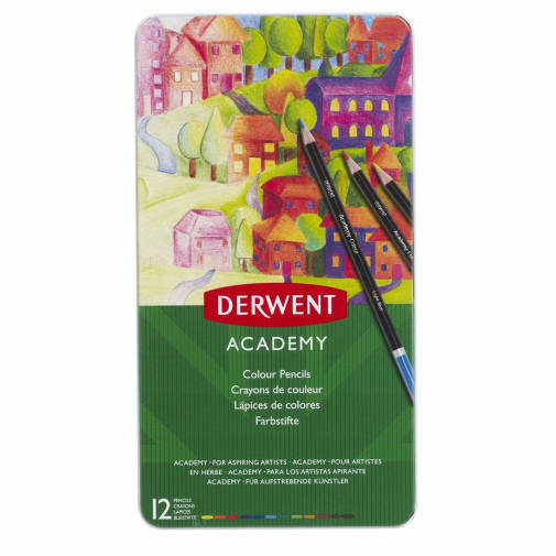 Derwent Academy Colour Pencil Tin of 12