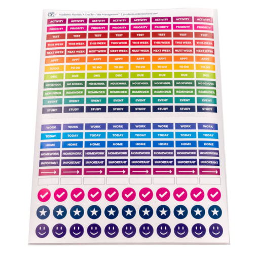 Academic Planner Student Sticker Sheet