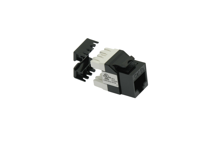 Cat5E RJ45 110 Type 180° Keystone Jack Black