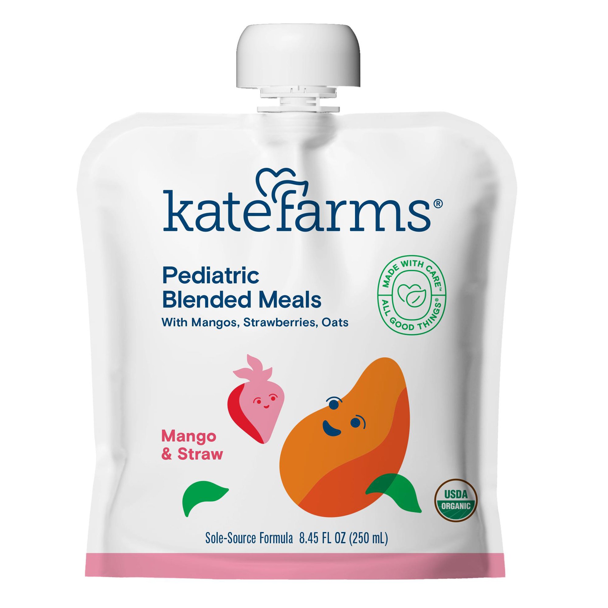 Kate Farms Pediatric Blended Meals with Mango and Strawberry, 8.45-ounce pouch MK 1241598