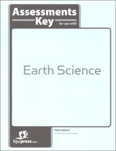 BJU Press Earth Science Assessments Answer Key 5th Edition