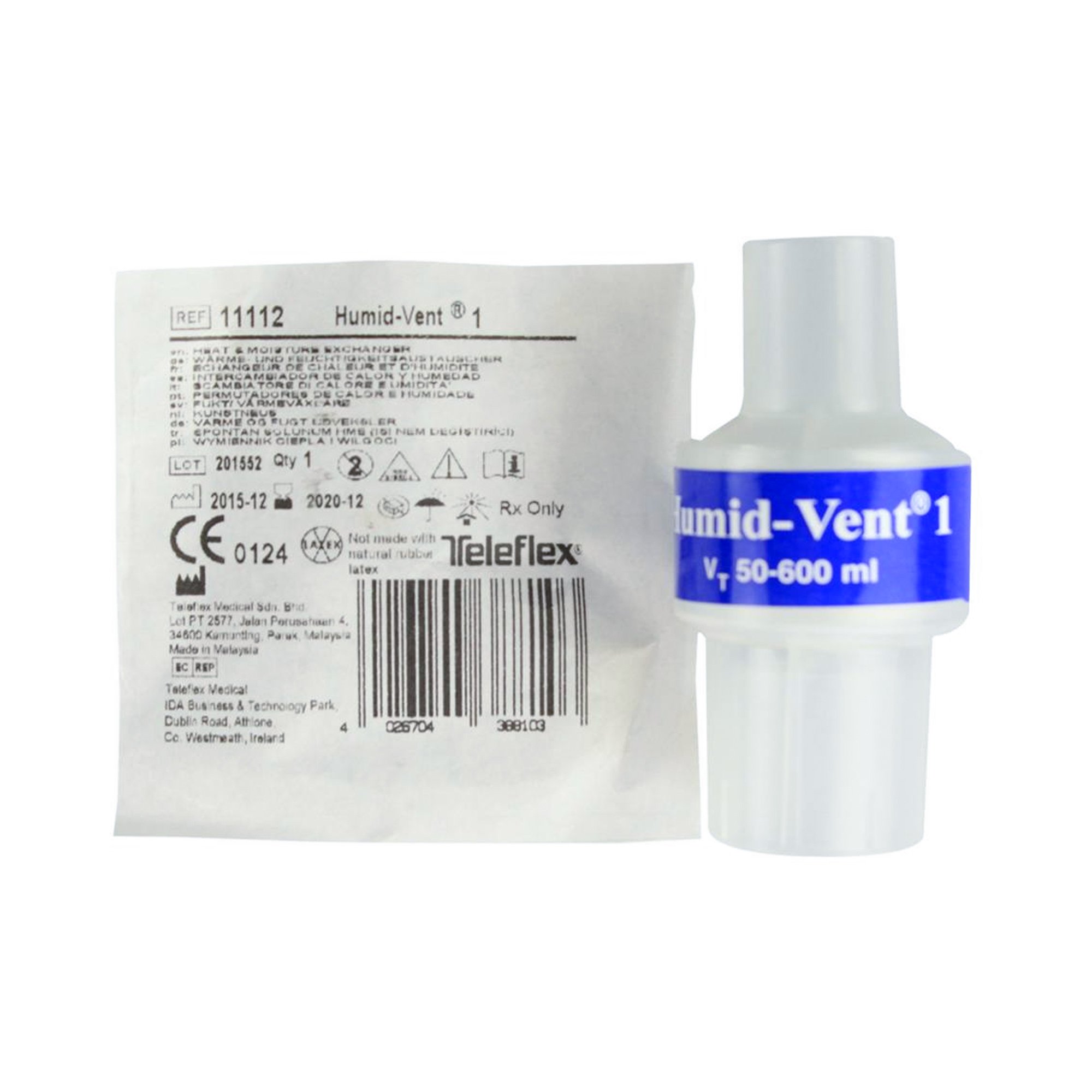 Humid-Vent 1 Heat Moisture Exchanger, Without CO2 Port MK 336061