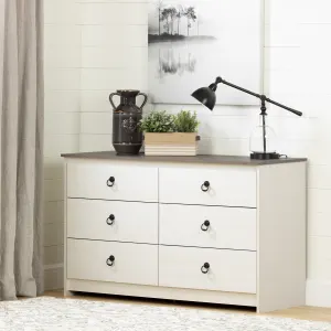 Commode de rangement double avec 6 tiroirs