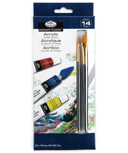 Acrylic 12 Color Tube Pack with Brushes
