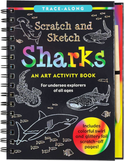 Sharks Scratch and Sketch Trace-Along Art Activity Book