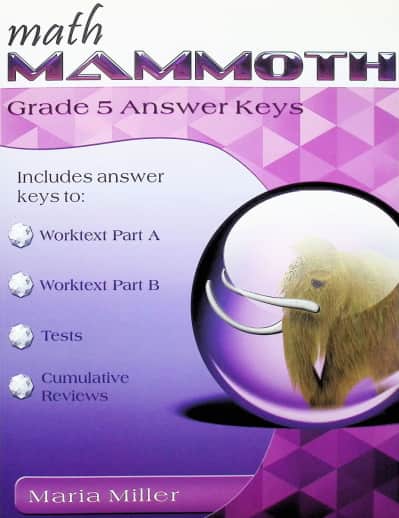 Math Mammoth Grade 5 Answer Keys (2023 Edition, Full Color)