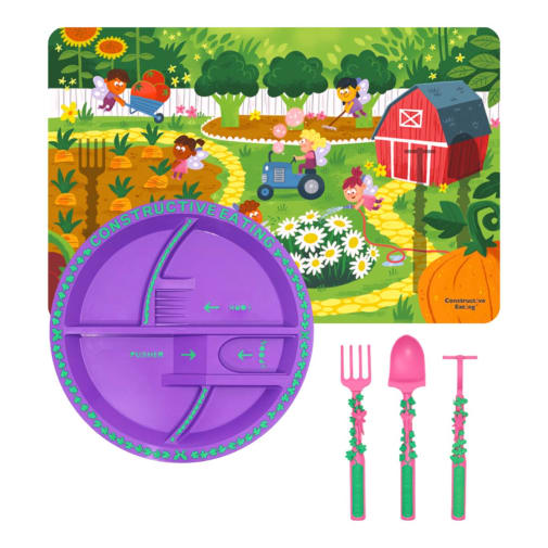 Garden Fairy Utensil Set, Plate, and Placemat (Constructive Eating)