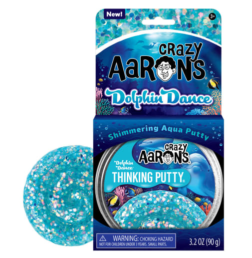 Crazy Aaron's Dolphin Dance Thinking Putty 4" Tin