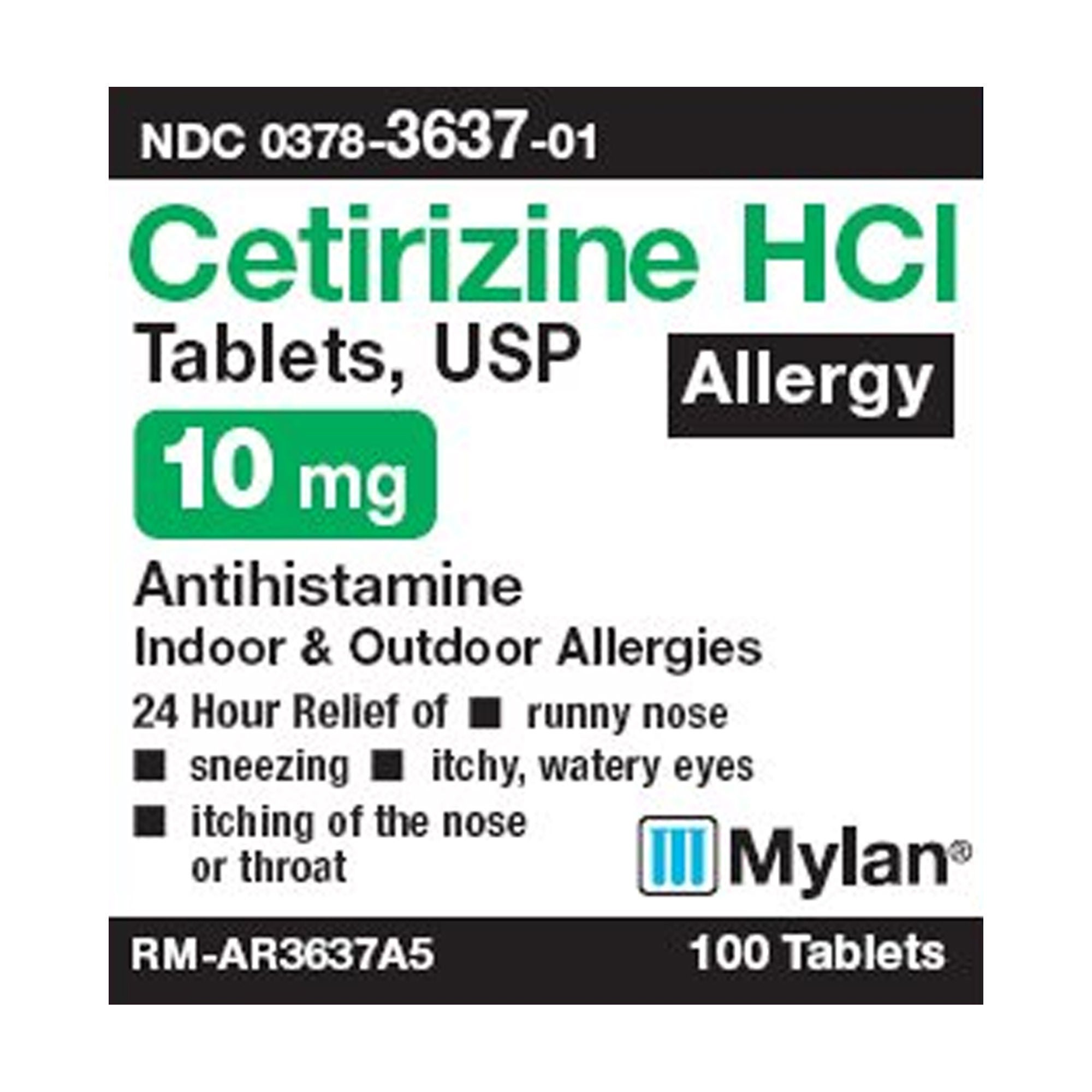 Mylan Cetirizine HCl Allergy Relief MK 707130