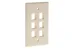 Keystone Wall Plate, 6 Port, Beige / Ivory