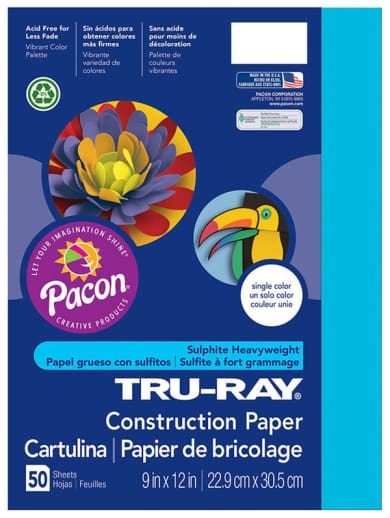Tru-Ray Sulphite Construction Paper-Atomic Blue (9"x 12") 50 sheets