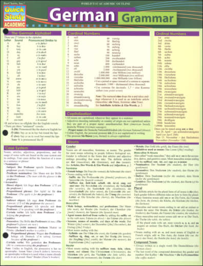 German Grammar Quick Study