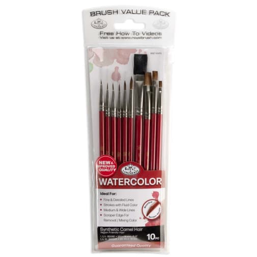 Royal & Langnickel  Camel Hair Paint Brush Set Value Pack (10 piece)