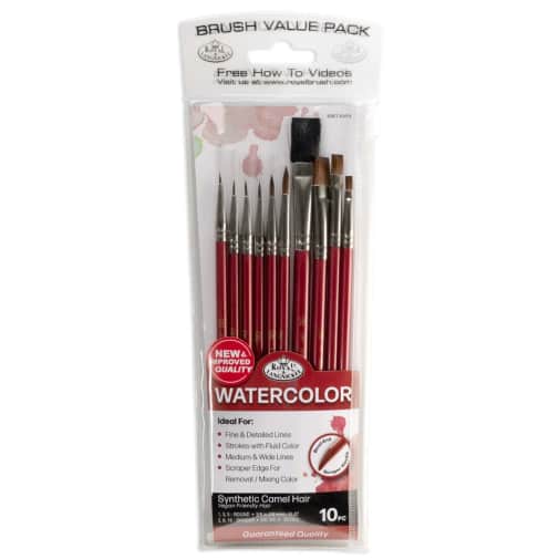 Royal & Langnickel Camel Hair Paint Brush Set Value Pack (10 piece)