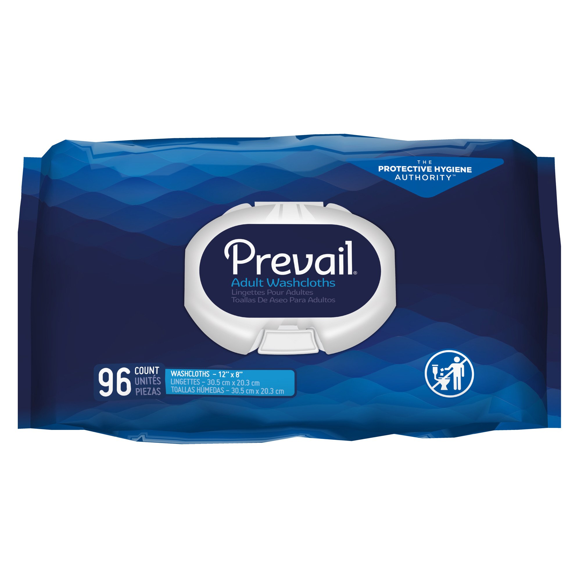 Prevail Adult Washcloths, Soft Pack, Aloe, Vitamin E, 8 x 12 Inch MK 796621