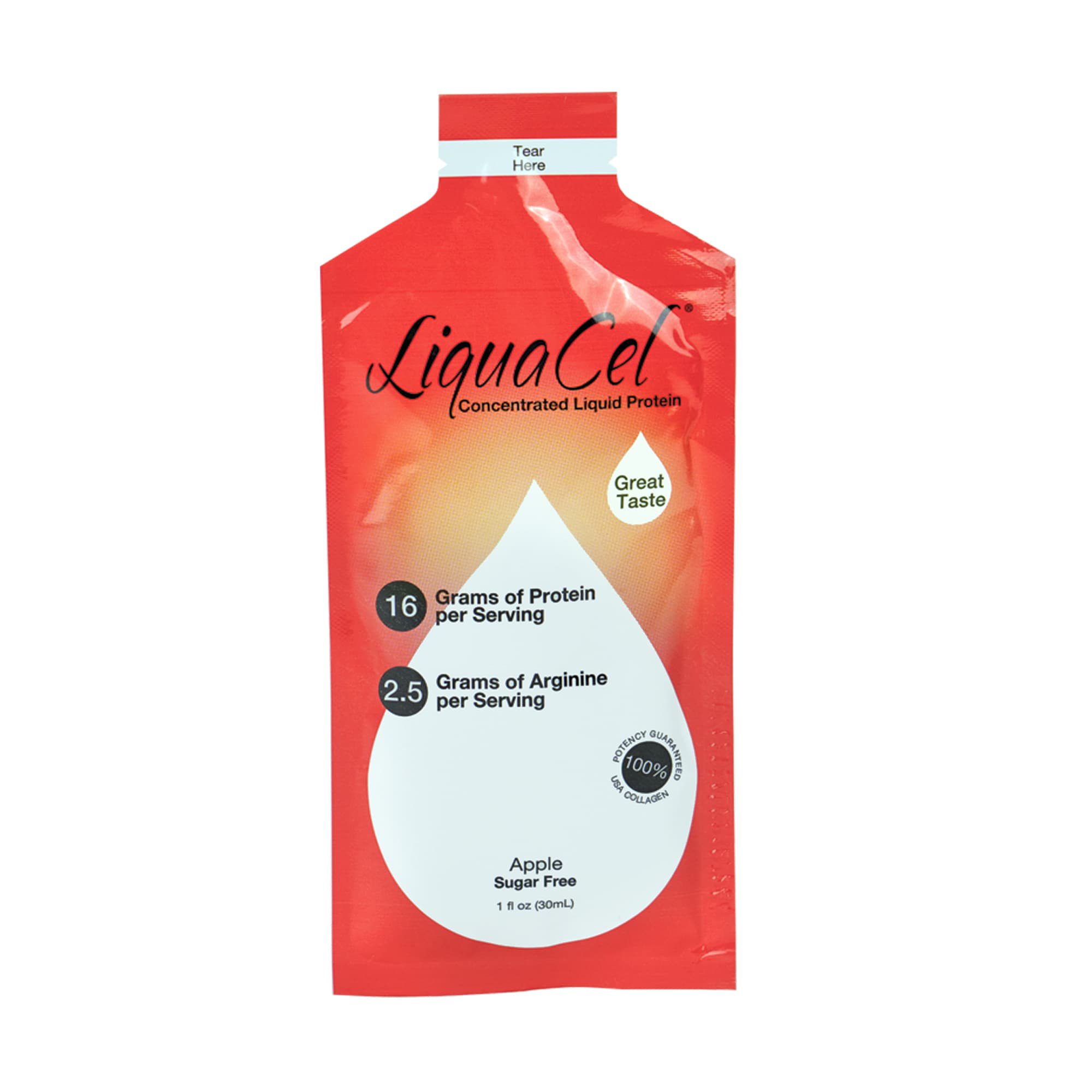 LiquaCel Apple Concentrated Liquid Protein, Sugar Free, 1-ounce Packets MK 1205517