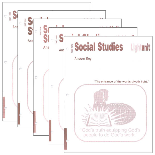 Social Studies 1001-1010 LightUnit Answer Key Set