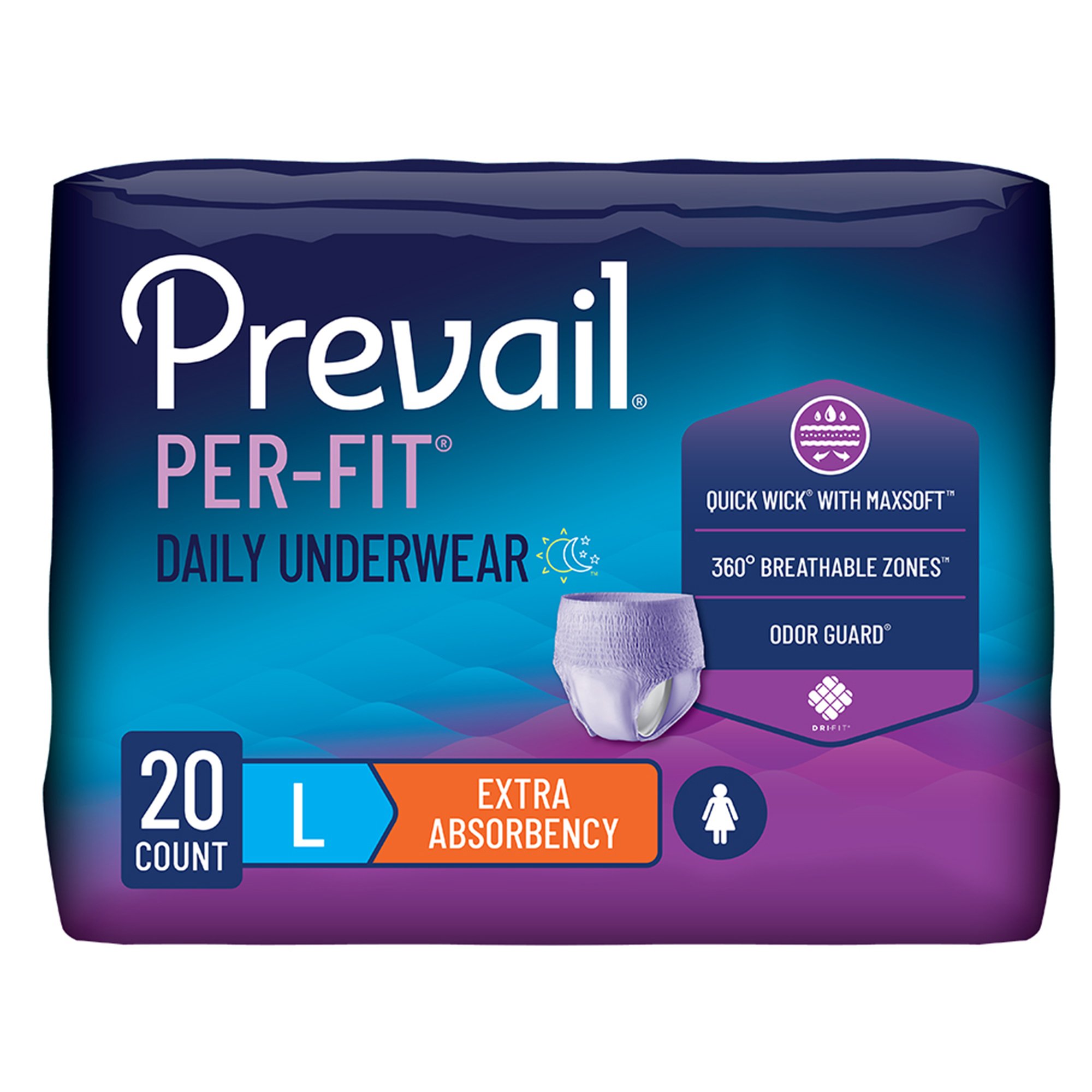 Prevail Per-Fit Women Extra Absorbent Underwear, Large MK 1083189