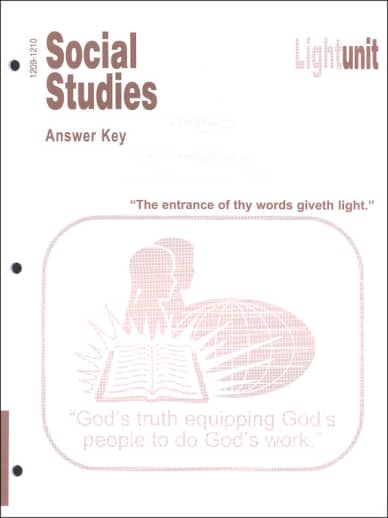 Christian Light Social Studies 1209-1210 LightUnit Answer Key