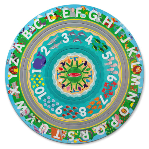 Melissa & Doug Round the Shore Tracks Floor Puzzle & Play Set