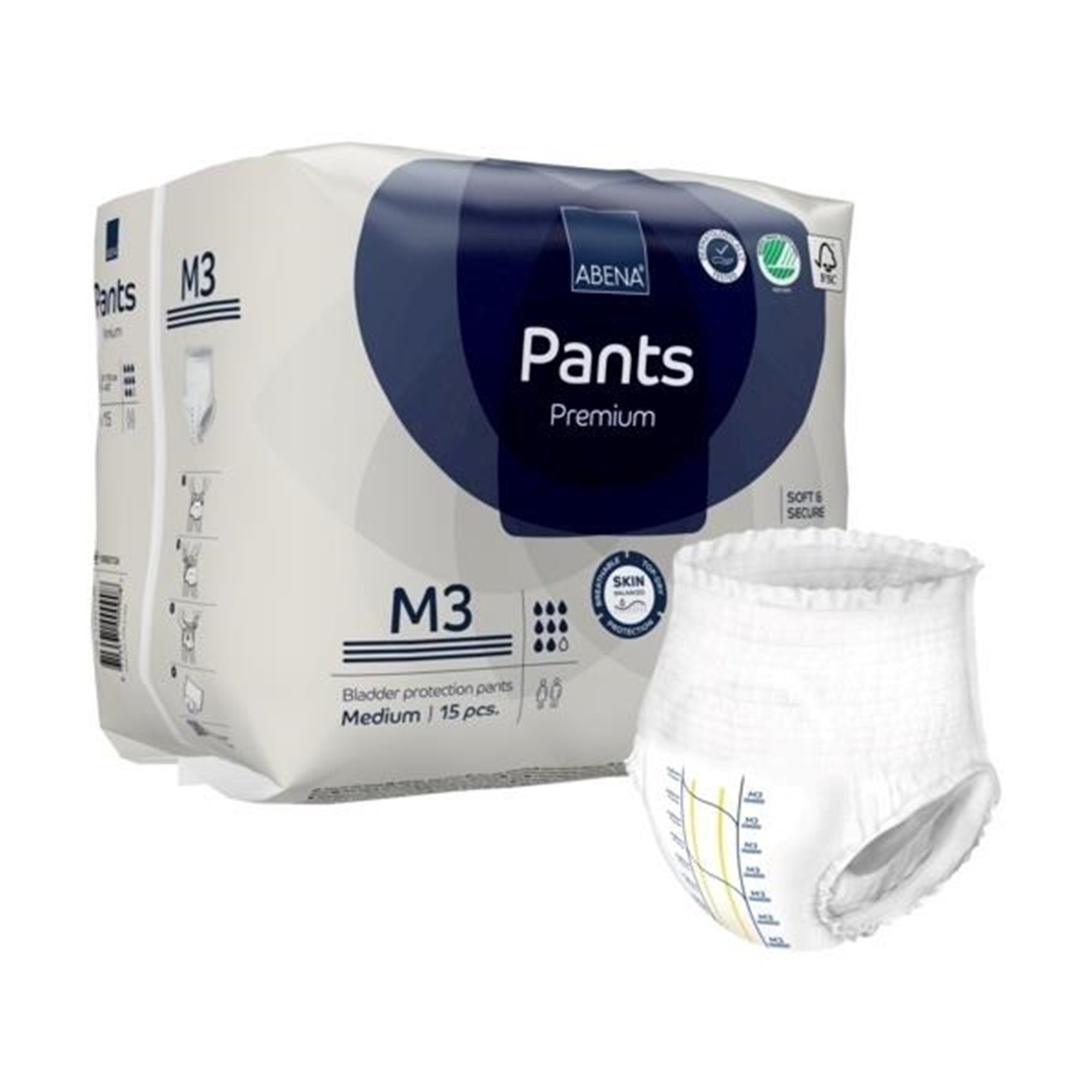 Abena Premium Pants M3 Incontinence Brief, Medium MK 1218231