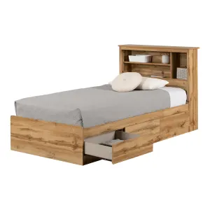 Storage Bed and Bookcase Headboard Set