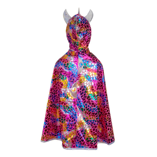 Reversible Dragon/Knight Cape Multi/Silver, size 5-6