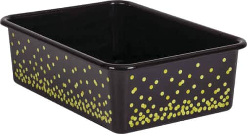 Black Confetti Large Plastic Storage Bin