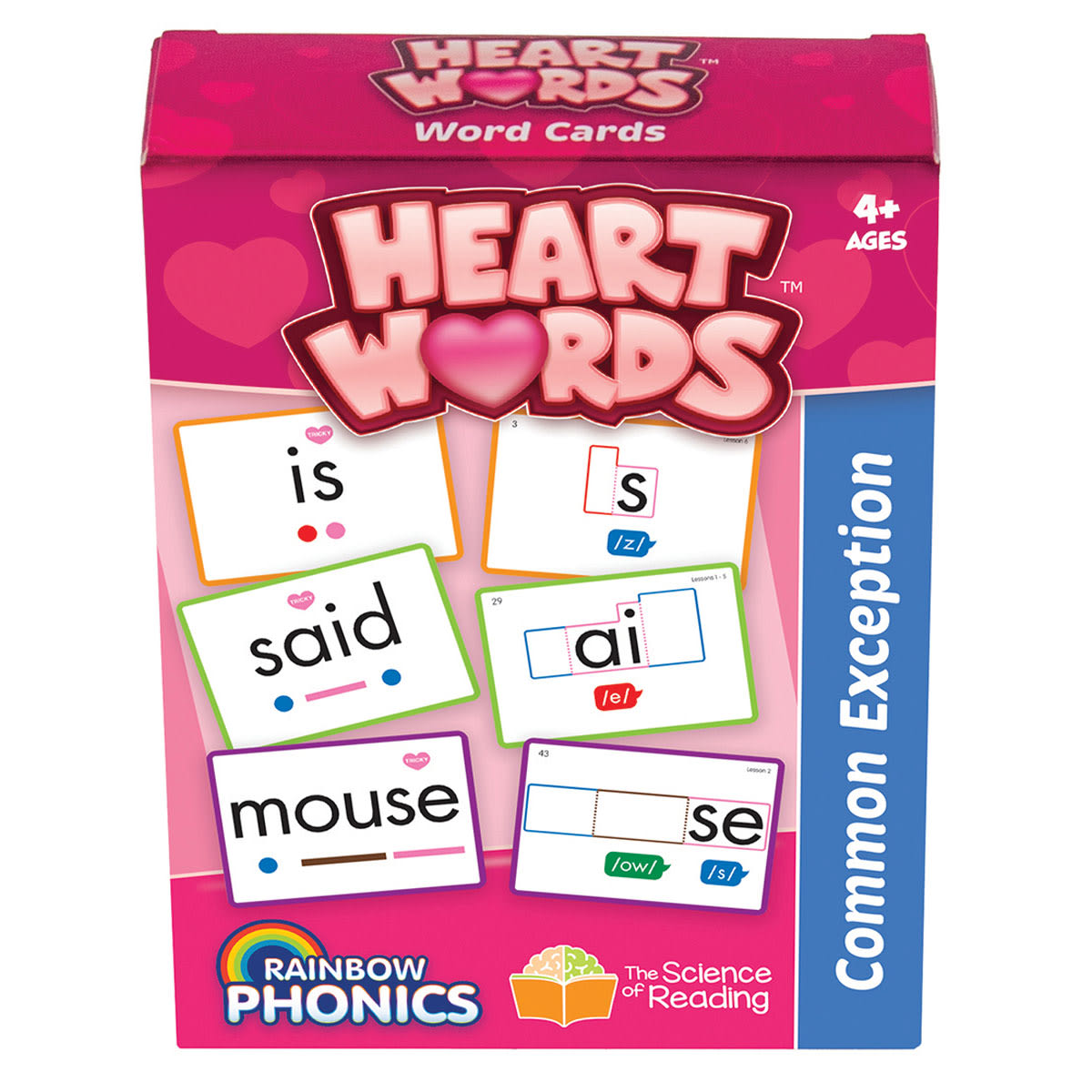 Heart Words Cards: Common Exception (Rainbow Phonics)