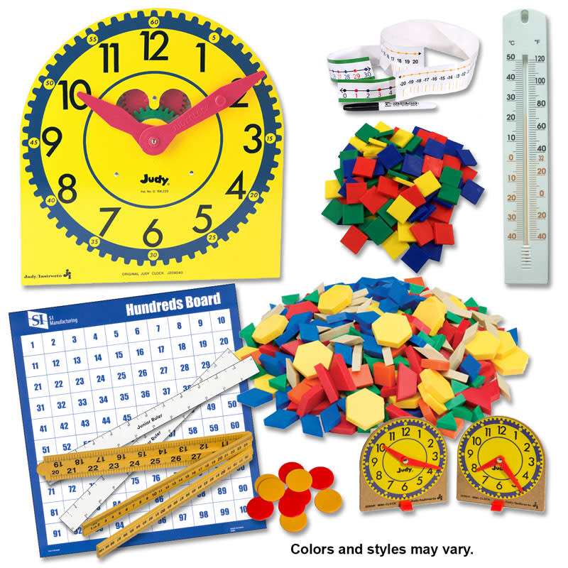 Saxon Math Manipulative Kit 3 (Plastic Pattern Block Upgrade, Judy Clock, Optional Items)