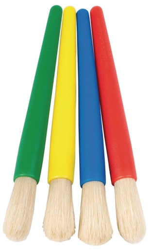 Beginner Chunky Paint Brushes, Plastic Handles - Set of 4