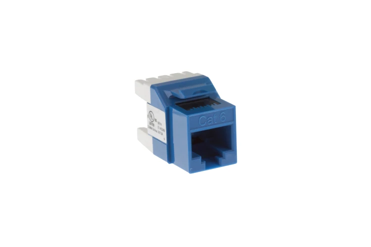 Cat6 RJ45 110 Type 180 Degree Keystone Jack, Blue Cat6 RJ45 110 Type 180 Degree Keystone Jack, Blue