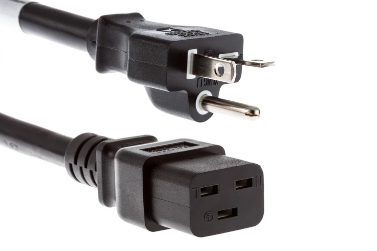 AC Power Cord, 5-20P to C19, 12AWG, 6ft, Black