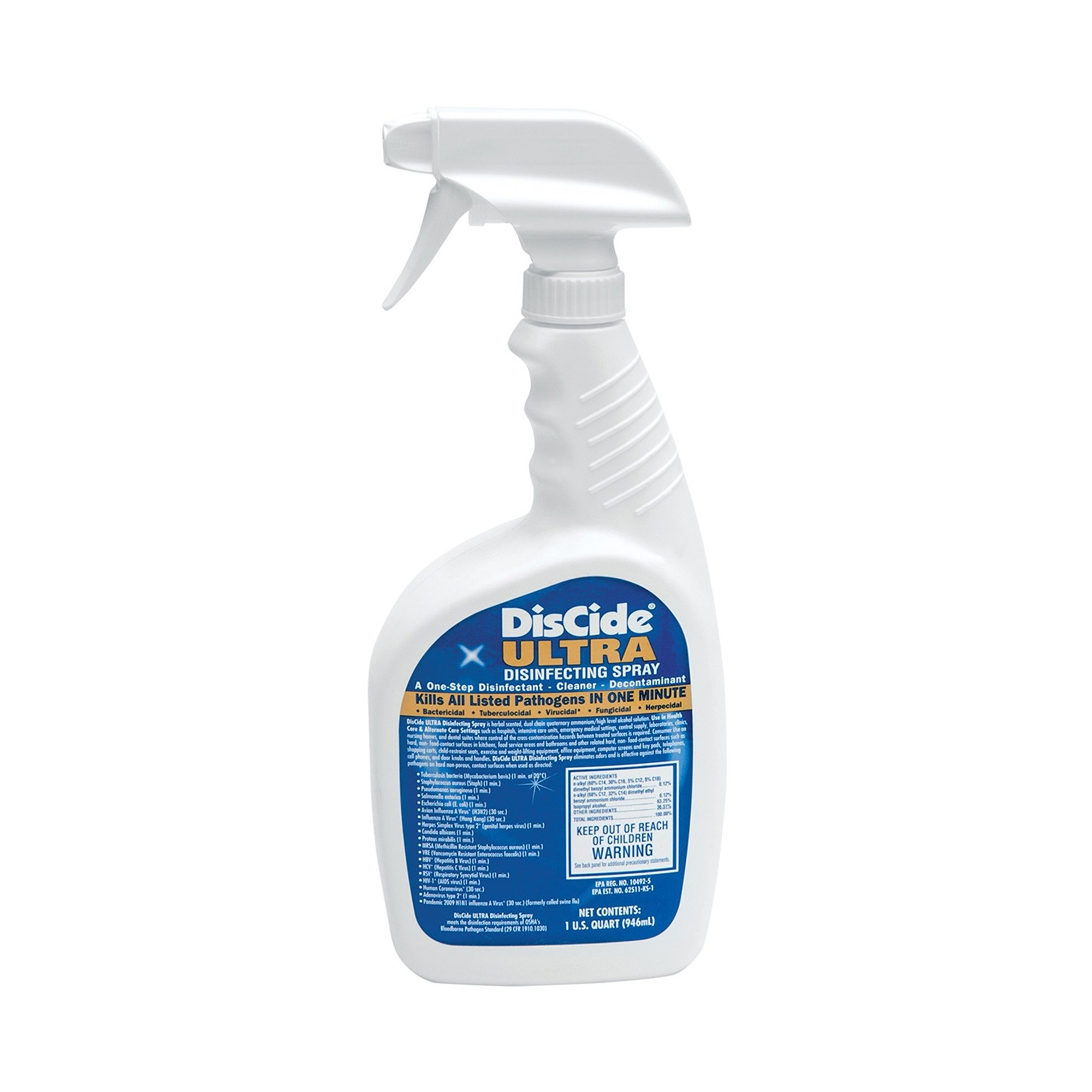 DisCide Ultra Quaternary Based Surface Disinfectant Cleaner, 1 quart MK 1159345